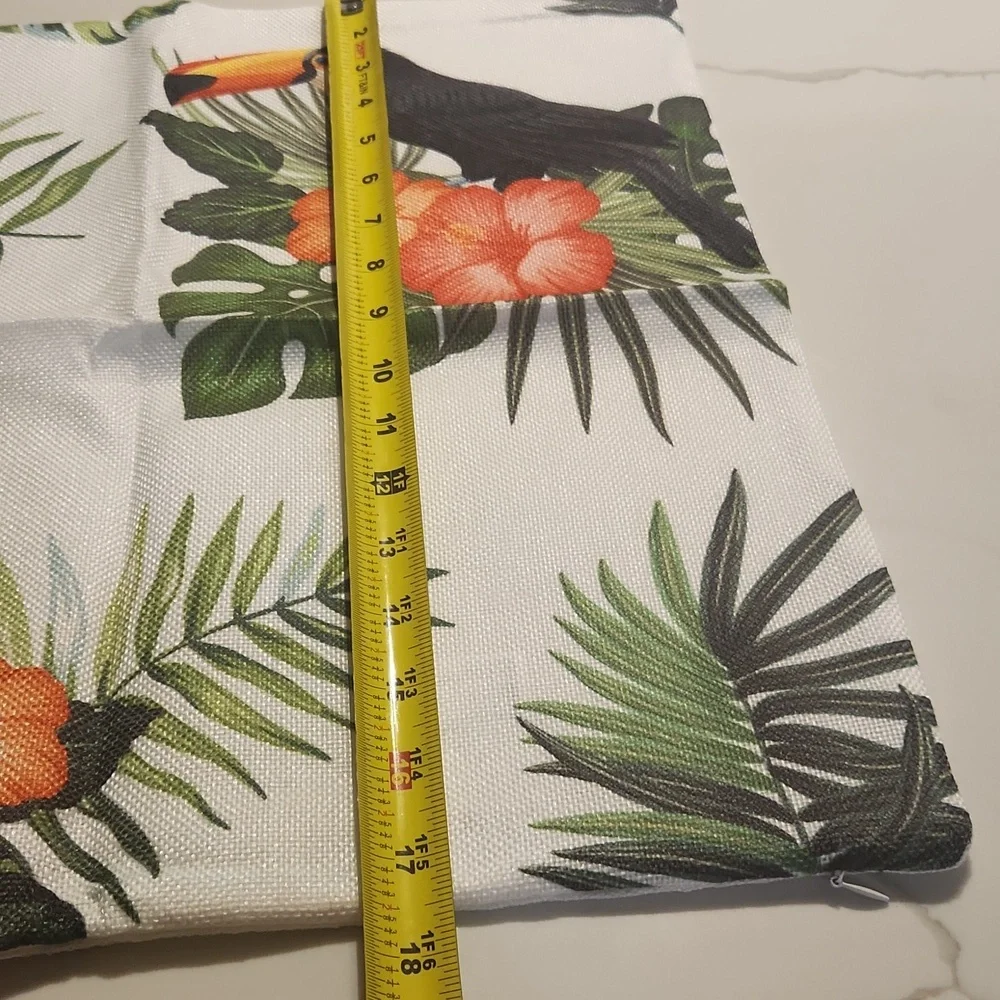 4 Pcs Decorative‎ floral bird pillow cases 18x18